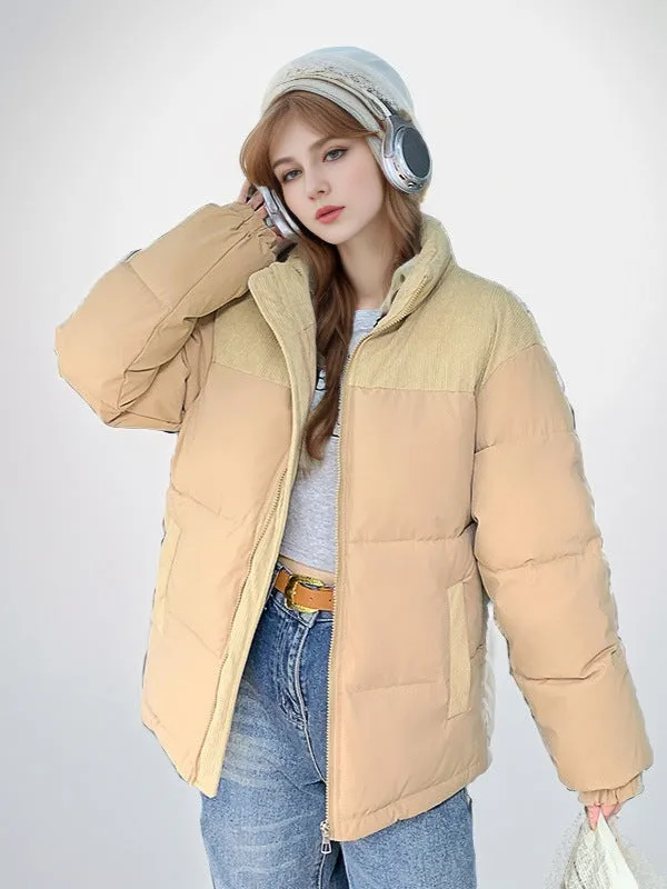 Large Size Loose Collar Cotton-padded Jacket Coat