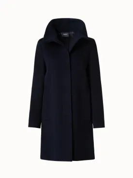 Layered Wool Coat with Removable Silk Layer