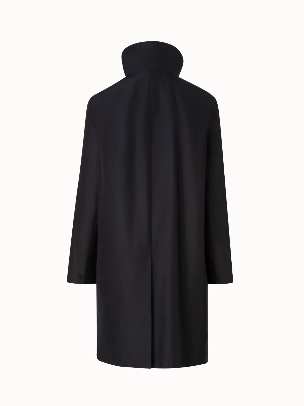 Layered Wool Coat with Removable Silk Layer