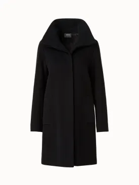 Layered Wool Coat with Removable Silk Layer