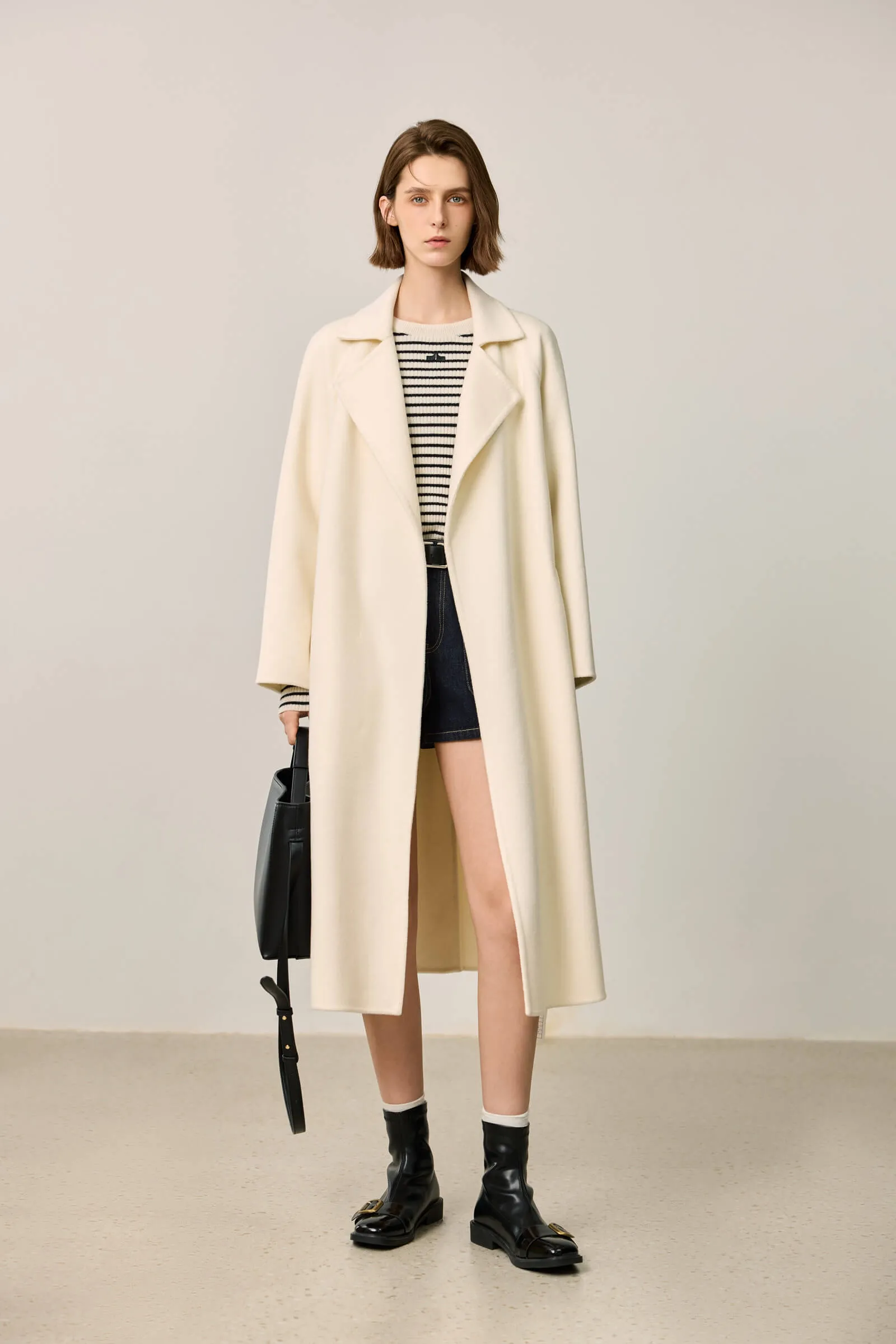 LILY Minimalist Lambswool Cashmere Blend Wool Coat