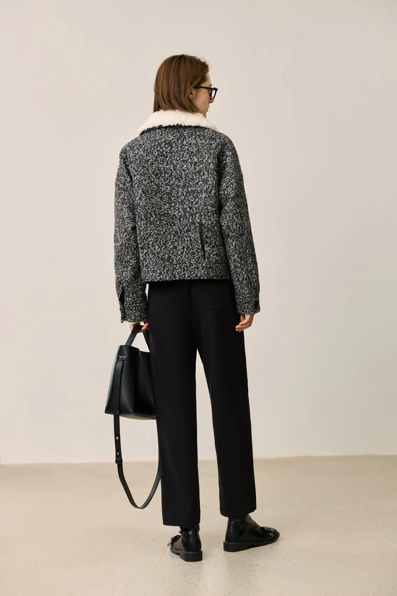 LILY Textured Lambswool Wool Coat