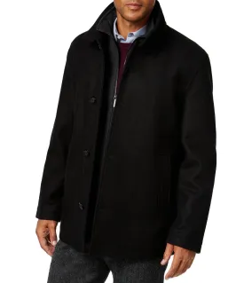 LONDON FOG Men's Wool Blend Car Coat with Bib