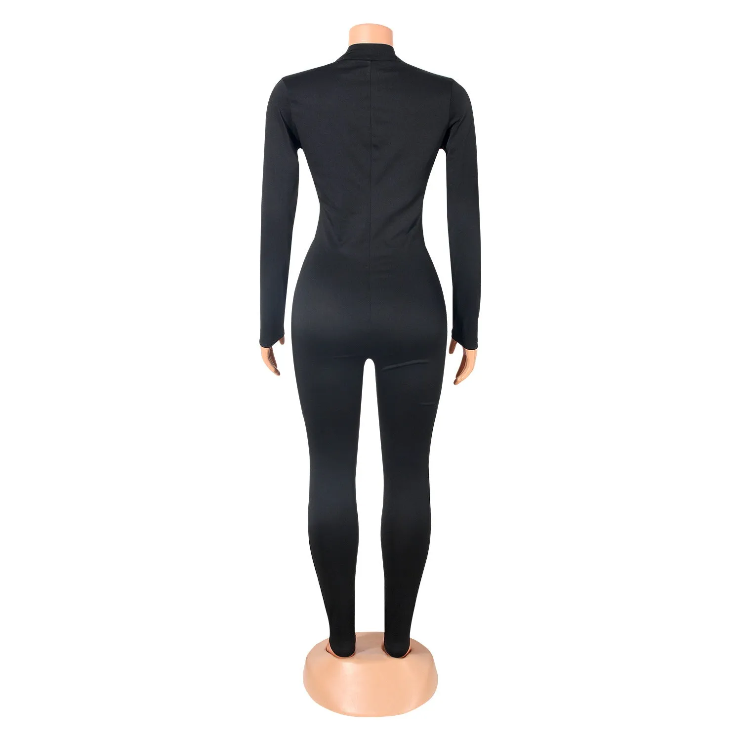 MALYBGG Sporty Long Sleeve Bodysuit Jumpsuit for Women 6339LY