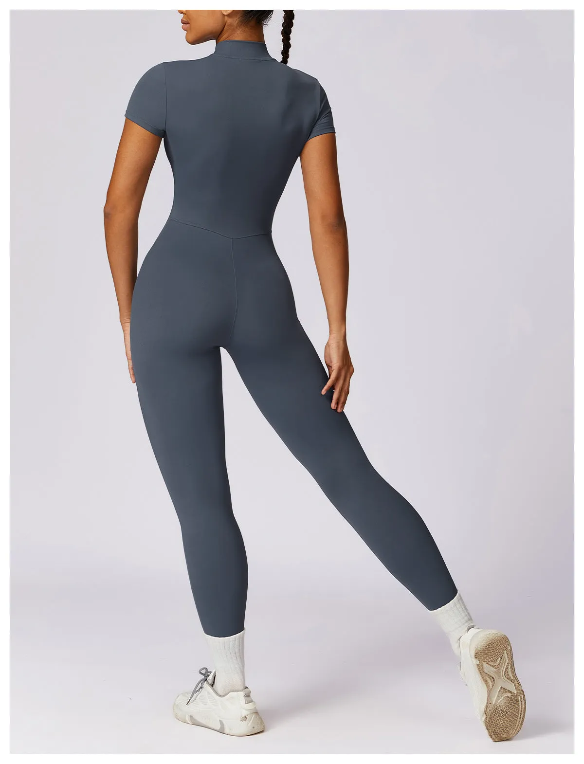 MALYBGG Zip-Front Yoga Bodysuit for Active Wear 8305LY