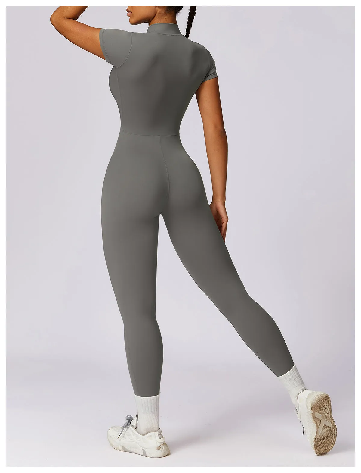 MALYBGG Zip-Front Yoga Bodysuit for Active Wear 8305LY