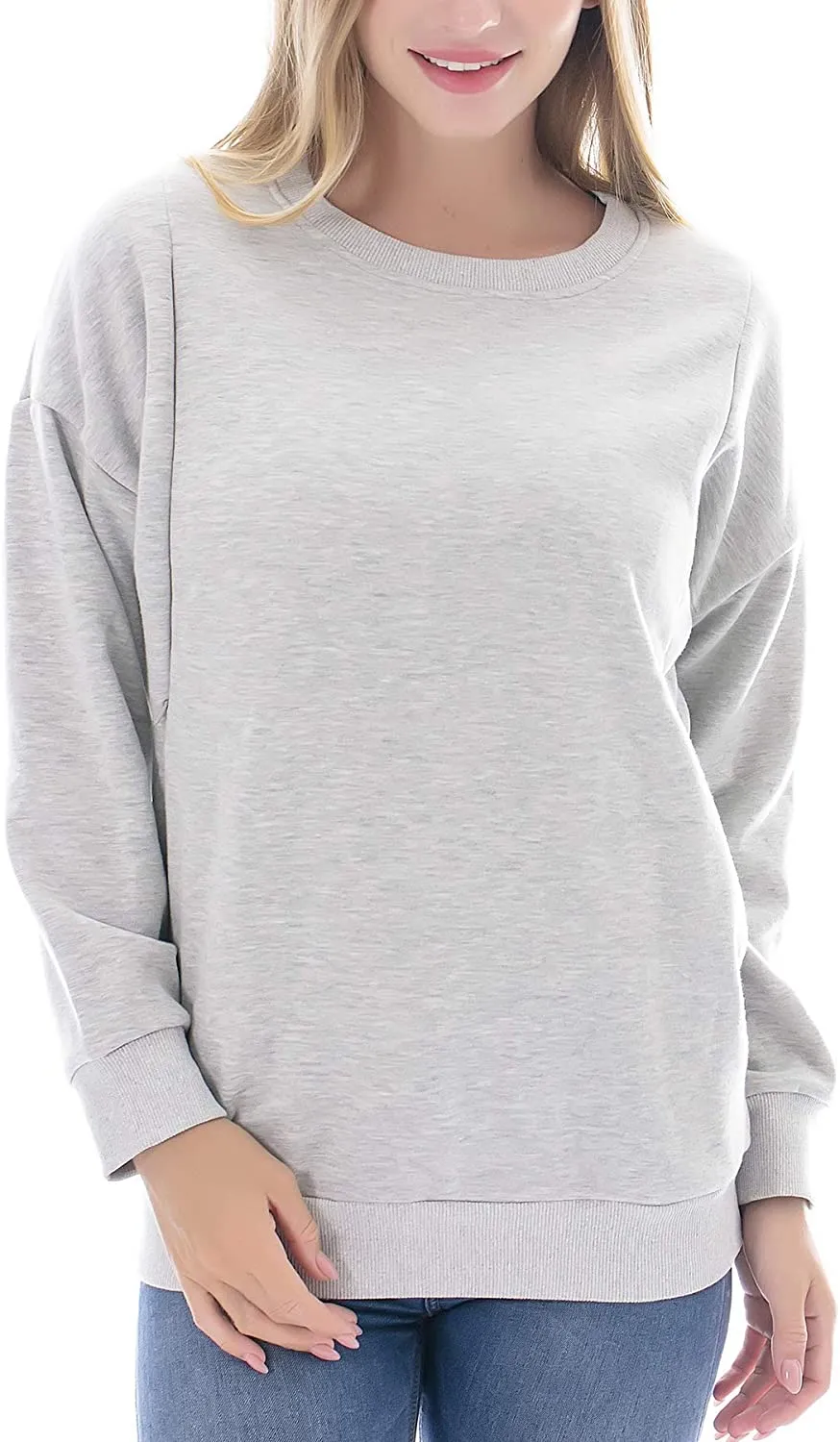 Maternity Nursing Fleece, Sweatshirt | Long Sleeve Breastfeeding Top.