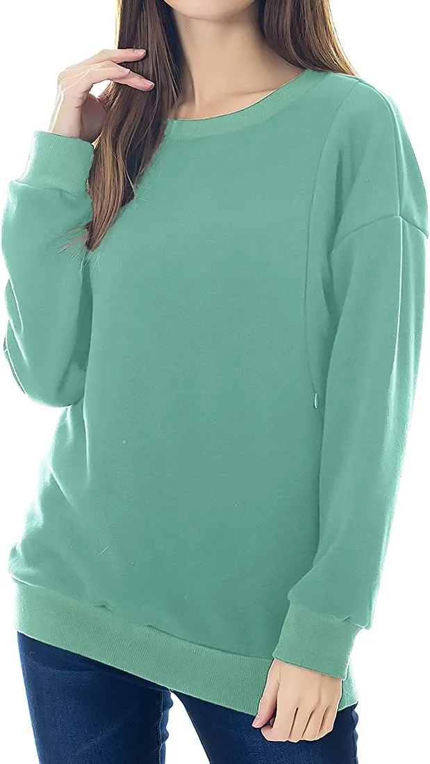 Maternity Nursing Fleece, Sweatshirt | Long Sleeve Breastfeeding Top.