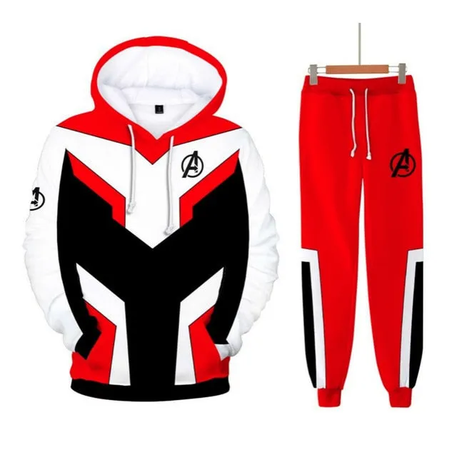 Men Tracksuit 2 Pieces Set Avengers Endgame 3D Hoodies and Pant Sporting Suit Two Pieces Set Mens Sweat Suit Cosplay Costumes