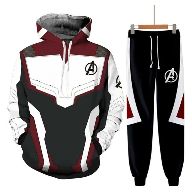 Men Tracksuit 2 Pieces Set Avengers Endgame 3D Hoodies and Pant Sporting Suit Two Pieces Set Mens Sweat Suit Cosplay Costumes