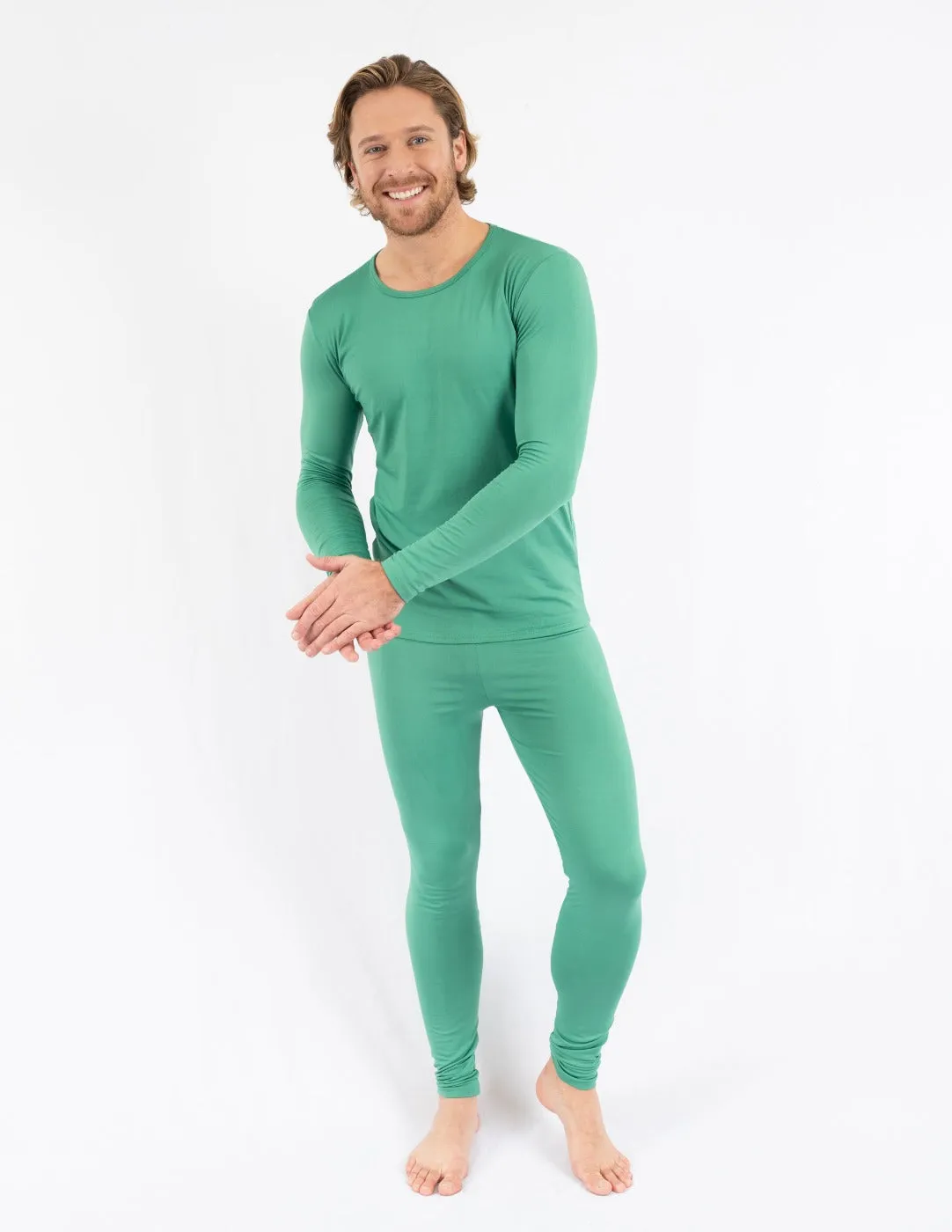 Men's Classic Solid Color Thermal Pajamas