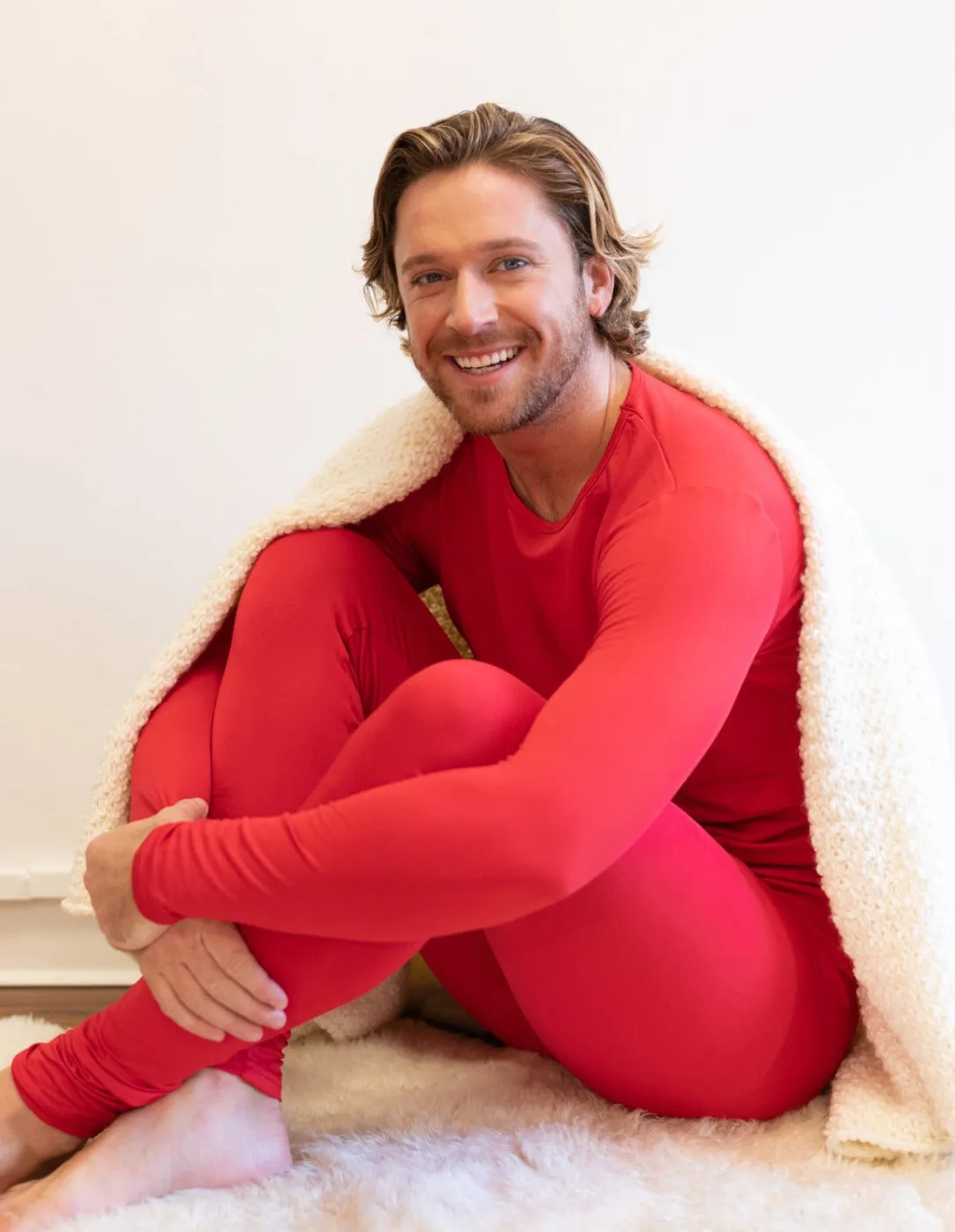 Men's Classic Solid Color Thermal Pajamas