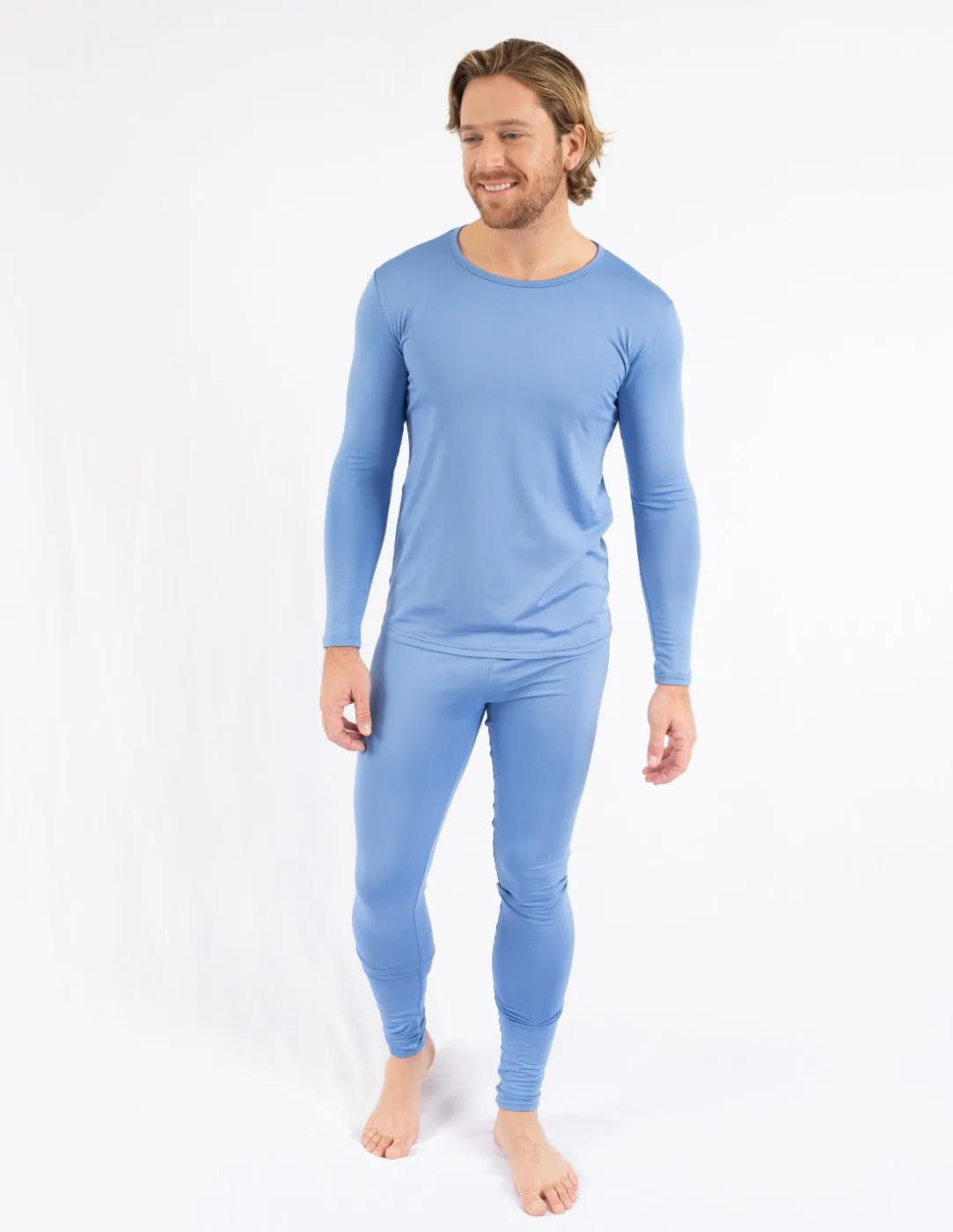 Men's Classic Solid Color Thermal Pajamas