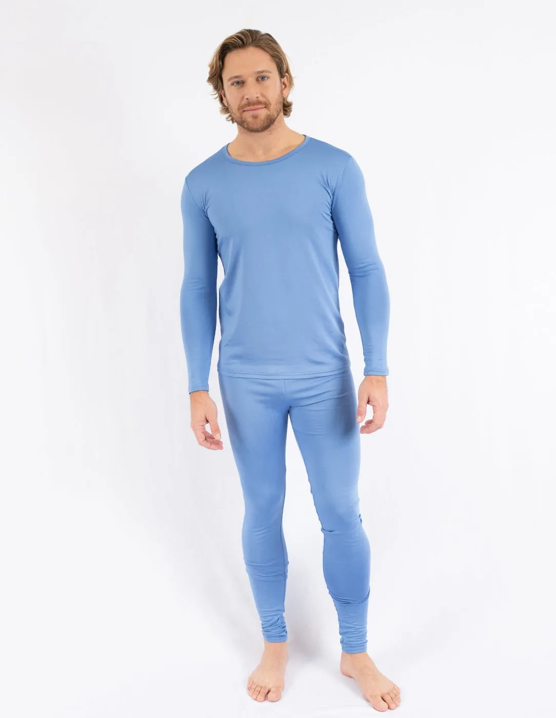 Men's Classic Solid Color Thermal Pajamas