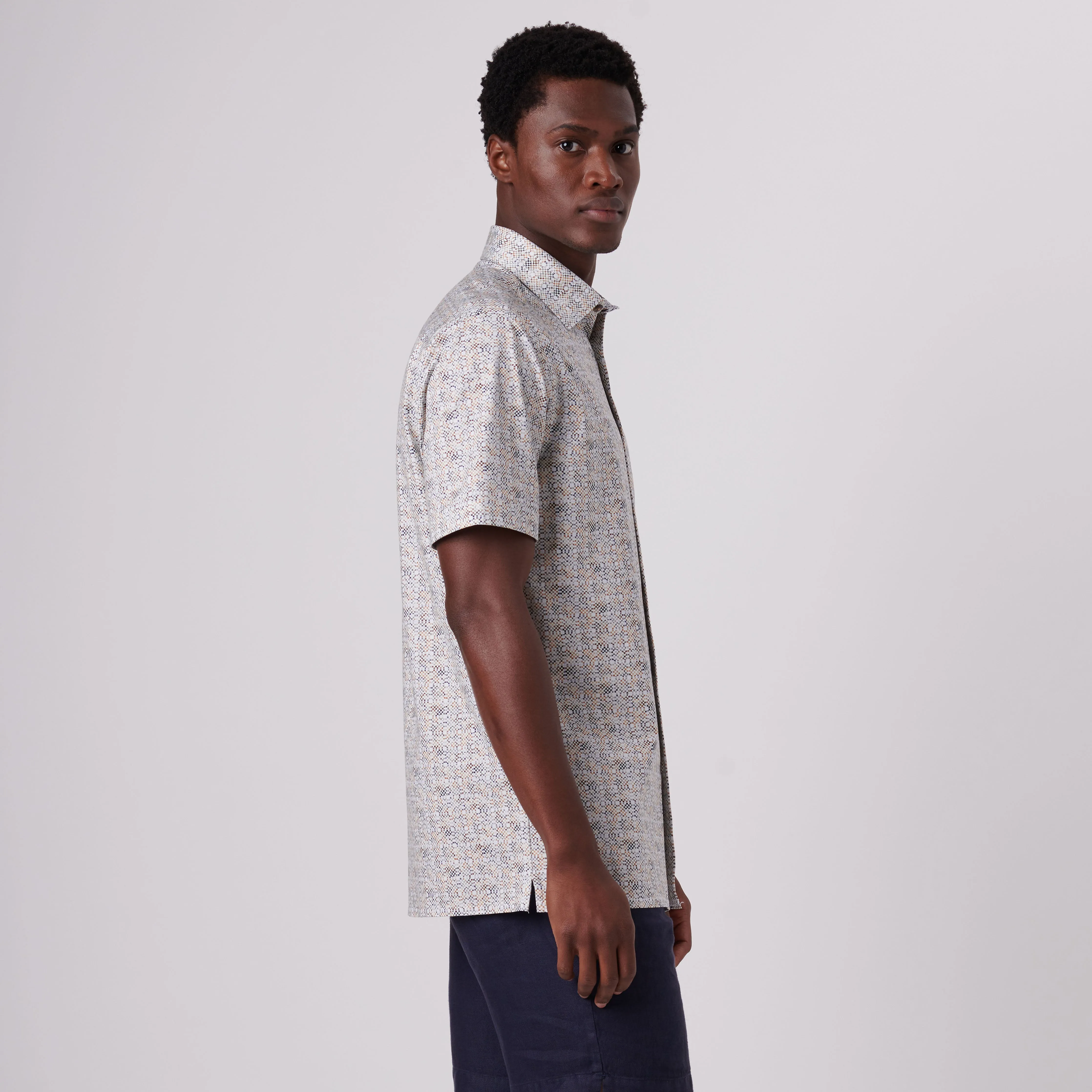 Milo Mosaic Print OoohCotton Short Sleeve Shirt