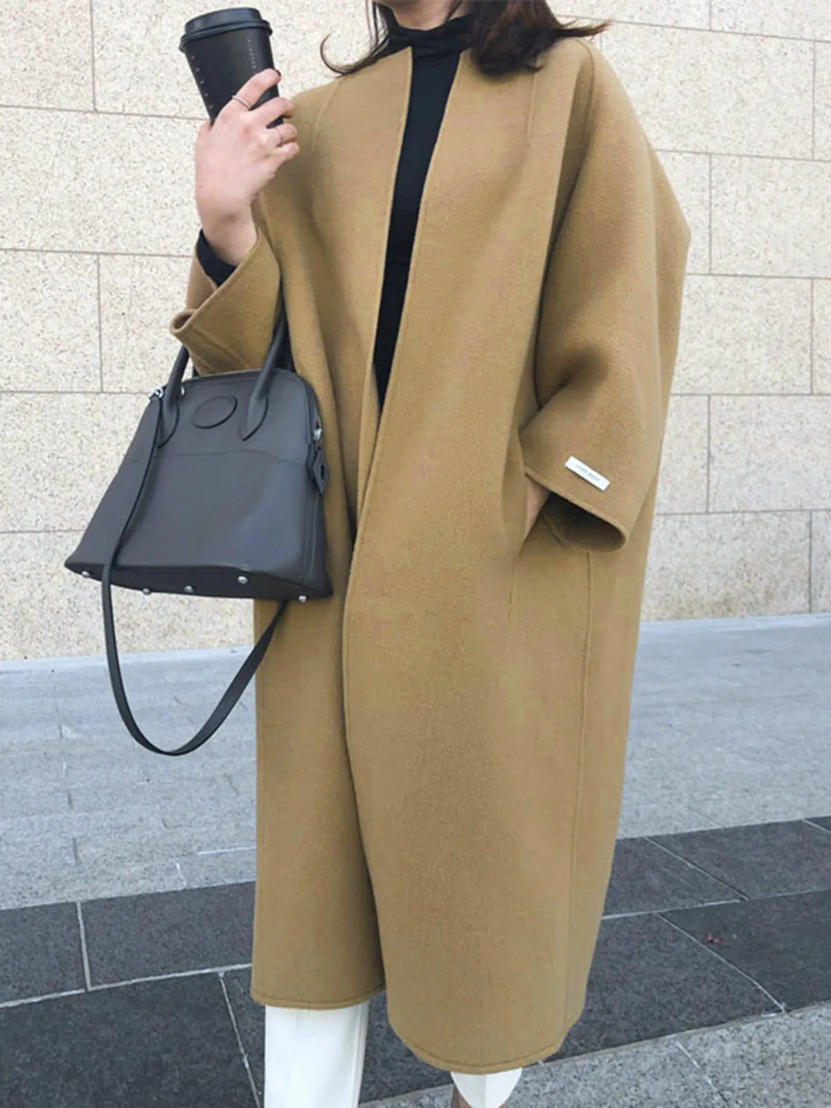 Minimalist Oversized Wool Long Coat