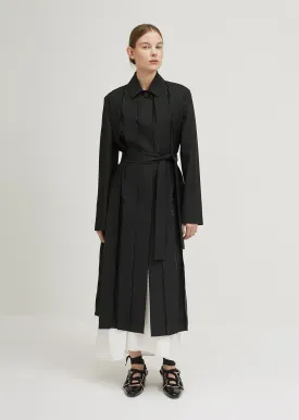 Pleated Front Belted Coat