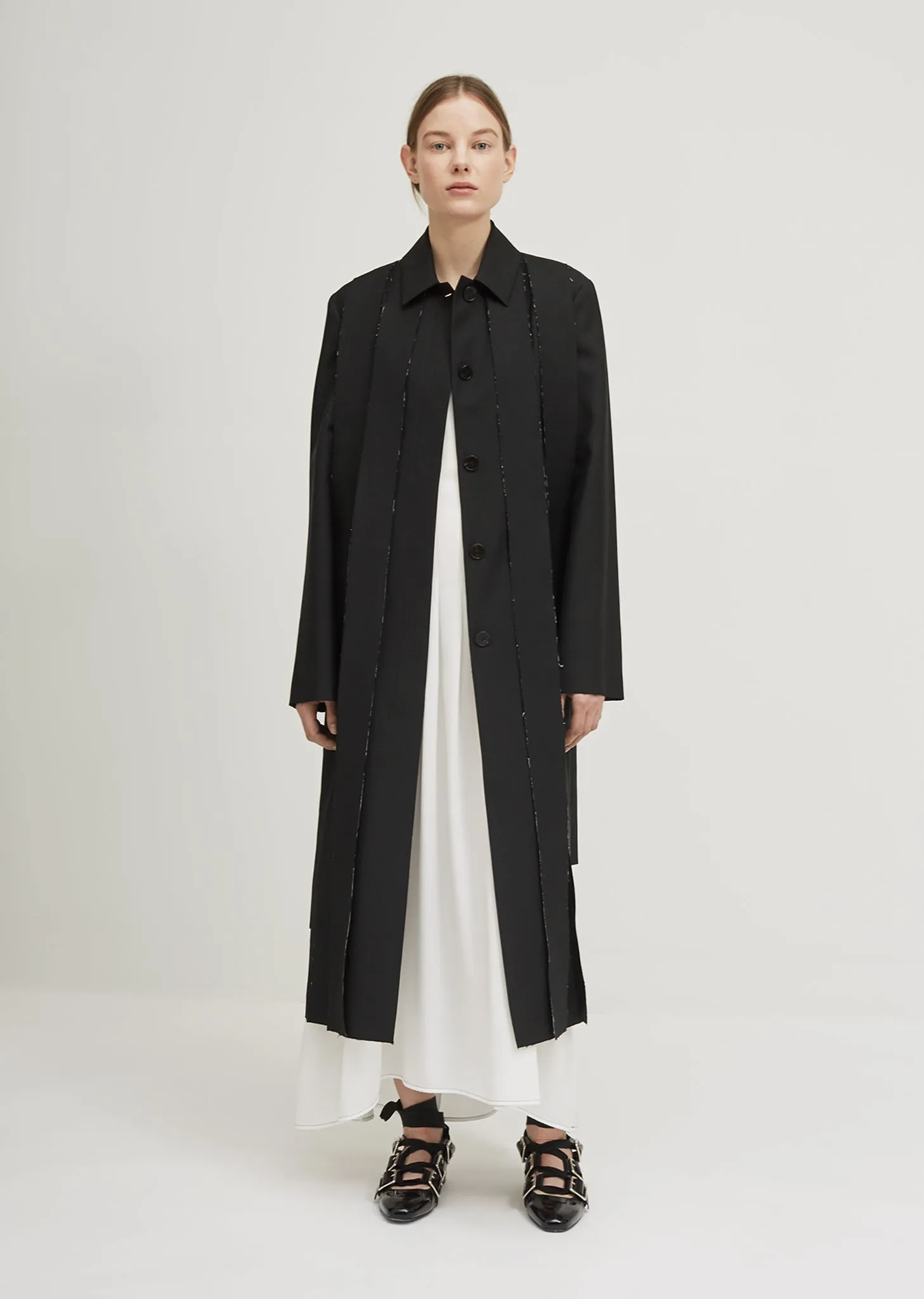 Pleated Front Belted Coat