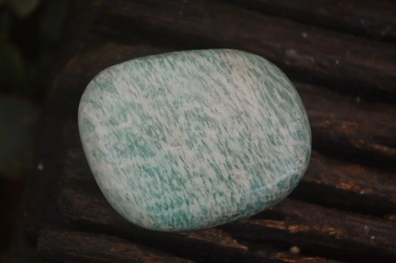 Polished Blue Amazonite Palm Stones  x 12 From Madagascar