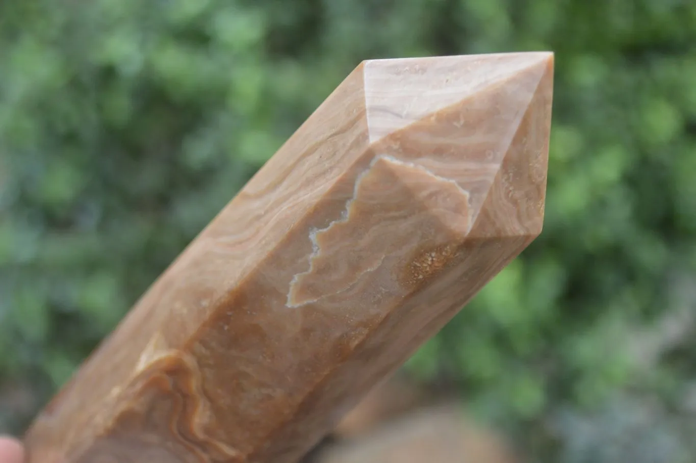 Polished Chocolate Swirl Aragonite Points  x 2 From Madagascar