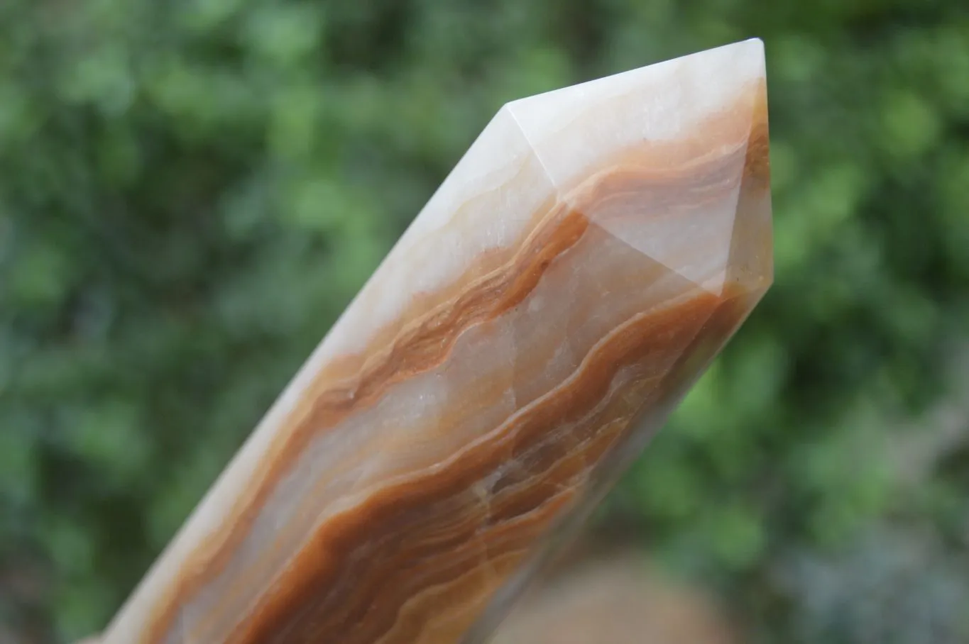 Polished Chocolate Swirl Aragonite Points  x 2 From Madagascar