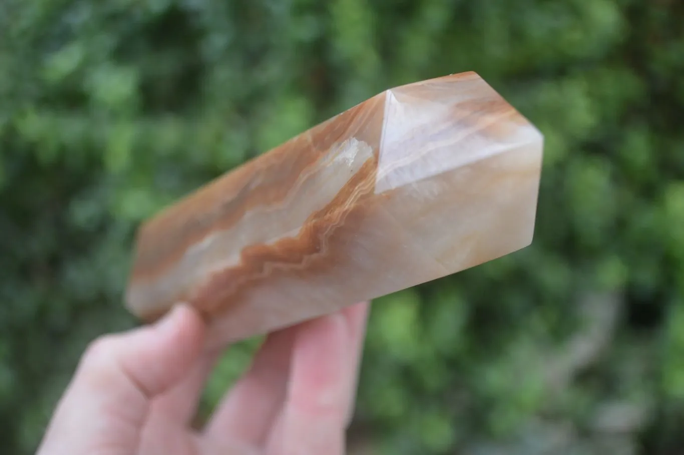 Polished Chocolate Swirl Aragonite Points  x 2 From Madagascar