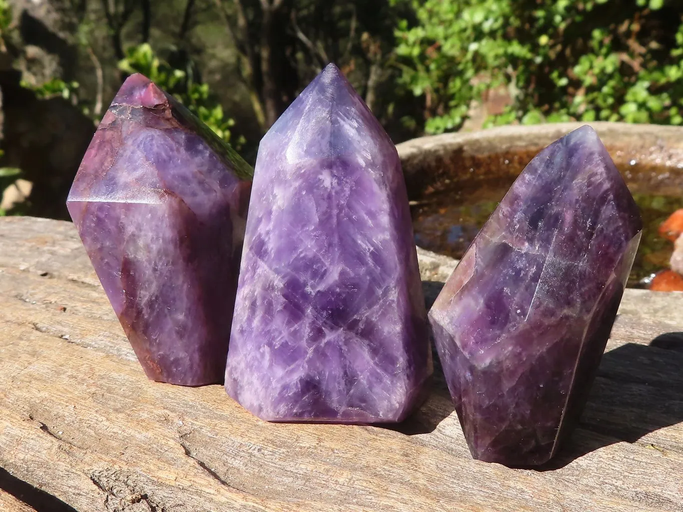 Polished Deep Purple Chevron Amethyst Points x 12 From Zambia