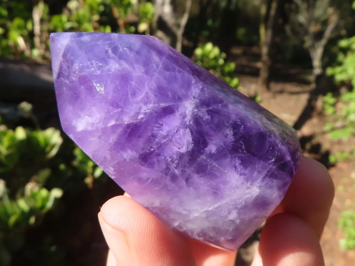 Polished Deep Purple Chevron Amethyst Points x 12 From Zambia