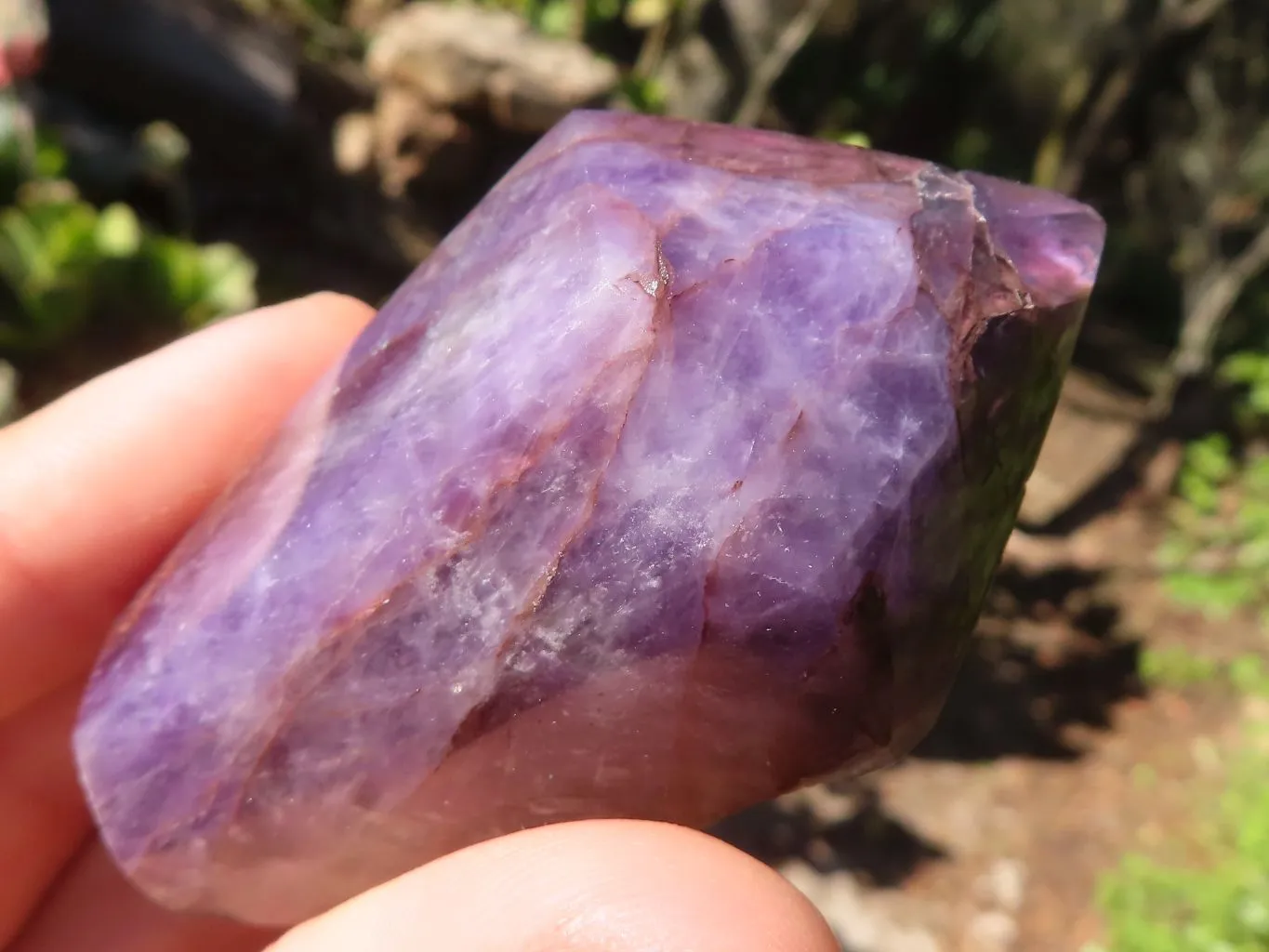 Polished Deep Purple Chevron Amethyst Points x 12 From Zambia