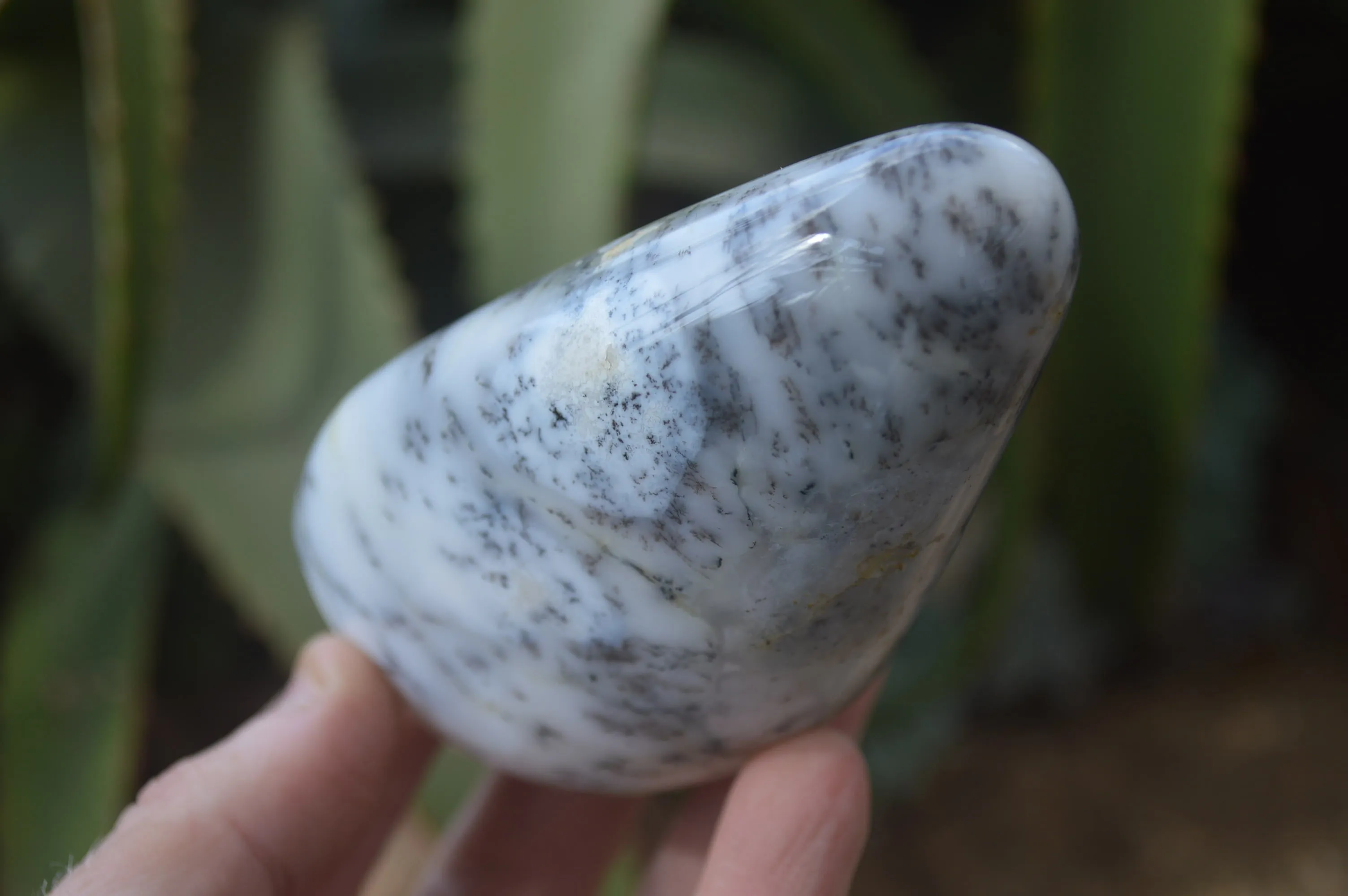 Polished Dendritic Opal Standing Free Forms x 6 From Moralambo, Madagascar