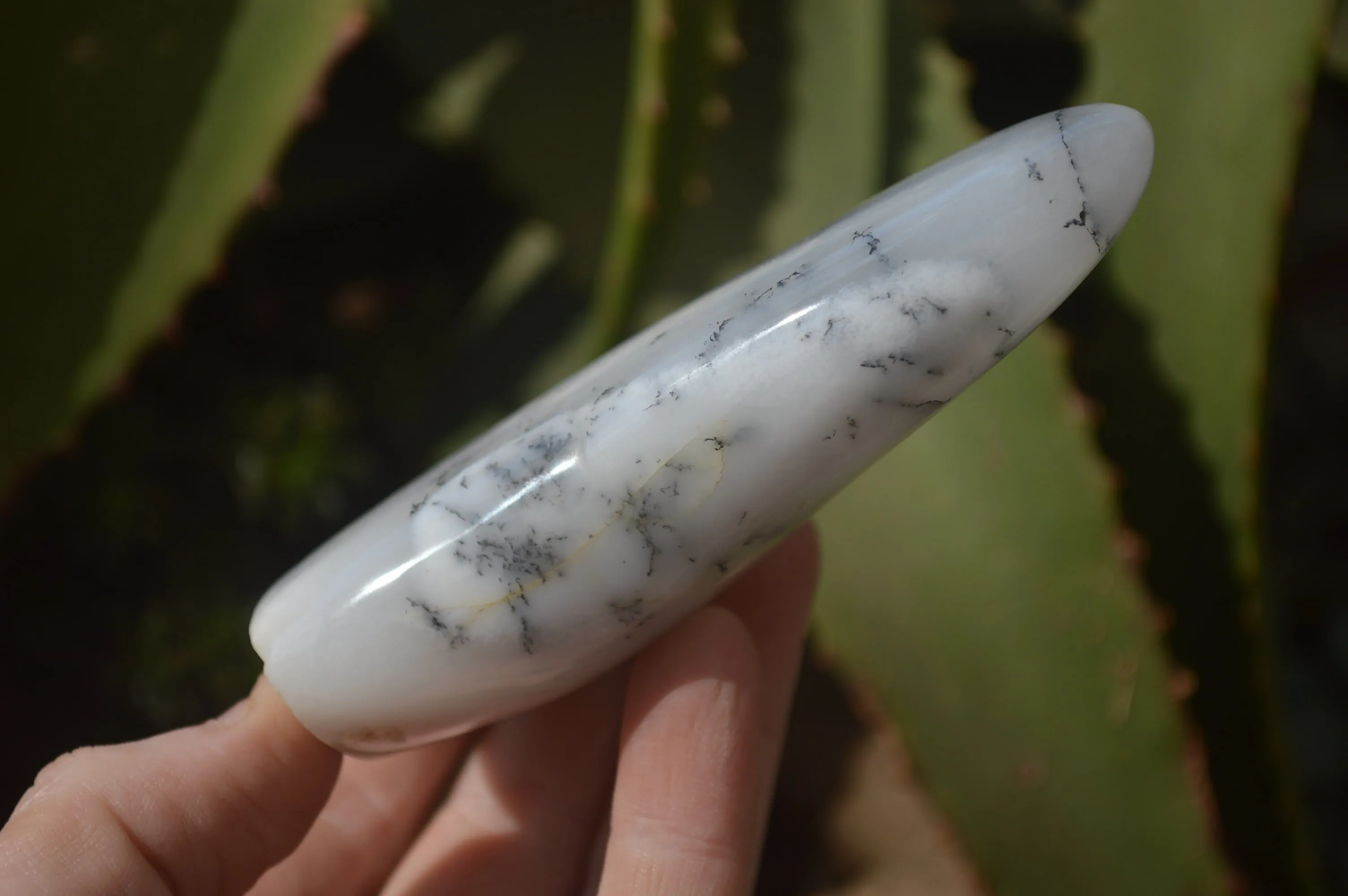 Polished Dendritic Opal Standing Free Forms x 6 From Moralambo, Madagascar