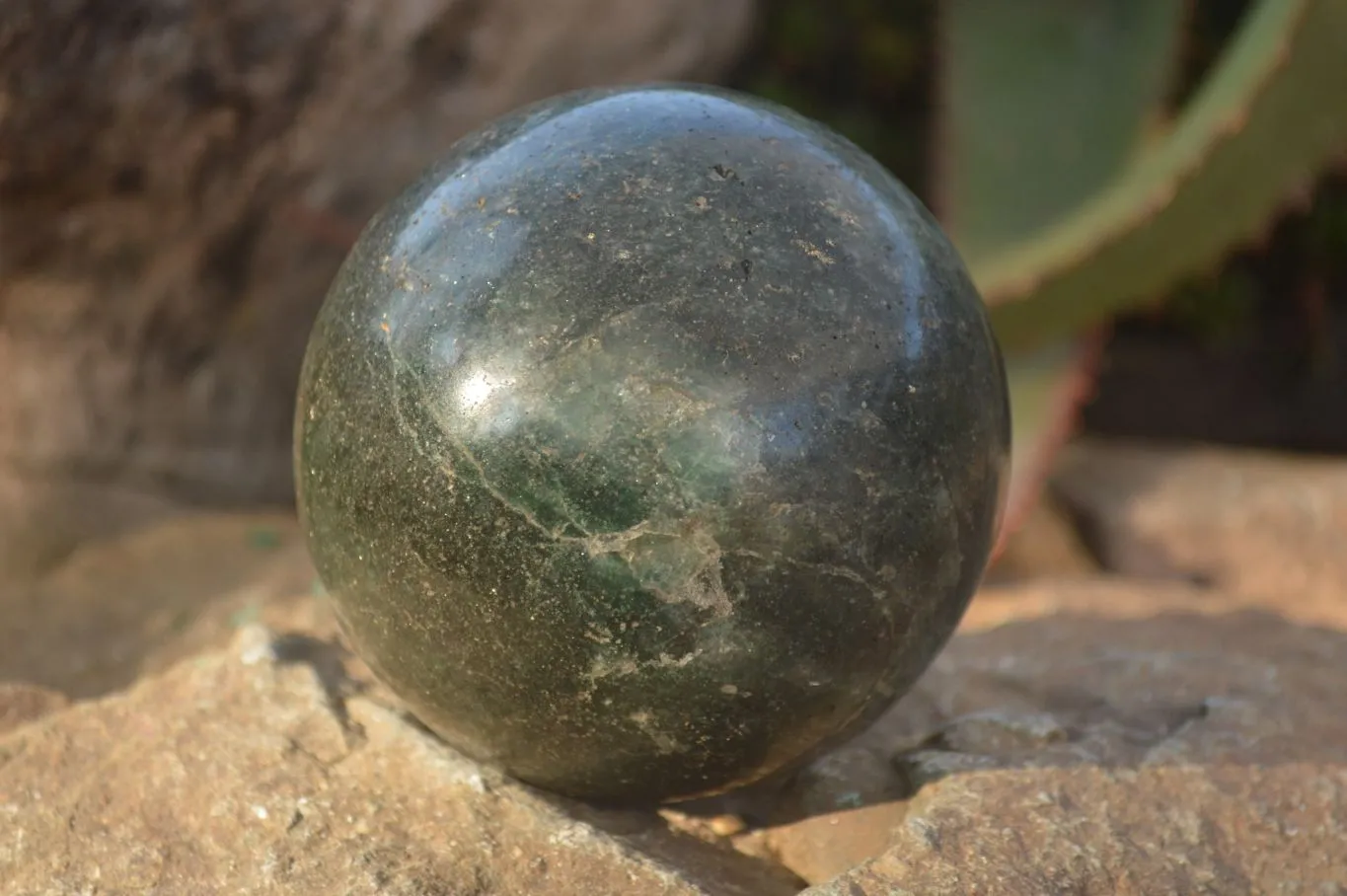 Polished  Emerald Fuchsite Quartz Sphere & Standing Free Form  x 2 From Madagascar