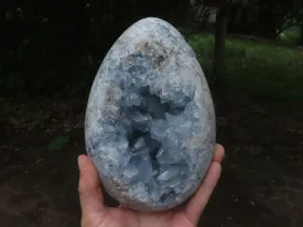 Polished Extra Large Blue Celestite Egg Geode  x 1 From Sakoany, Madagascar