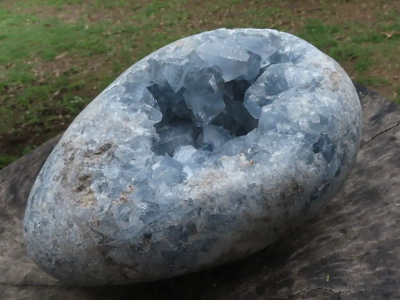 Polished Extra Large Blue Celestite Egg Geode  x 1 From Sakoany, Madagascar