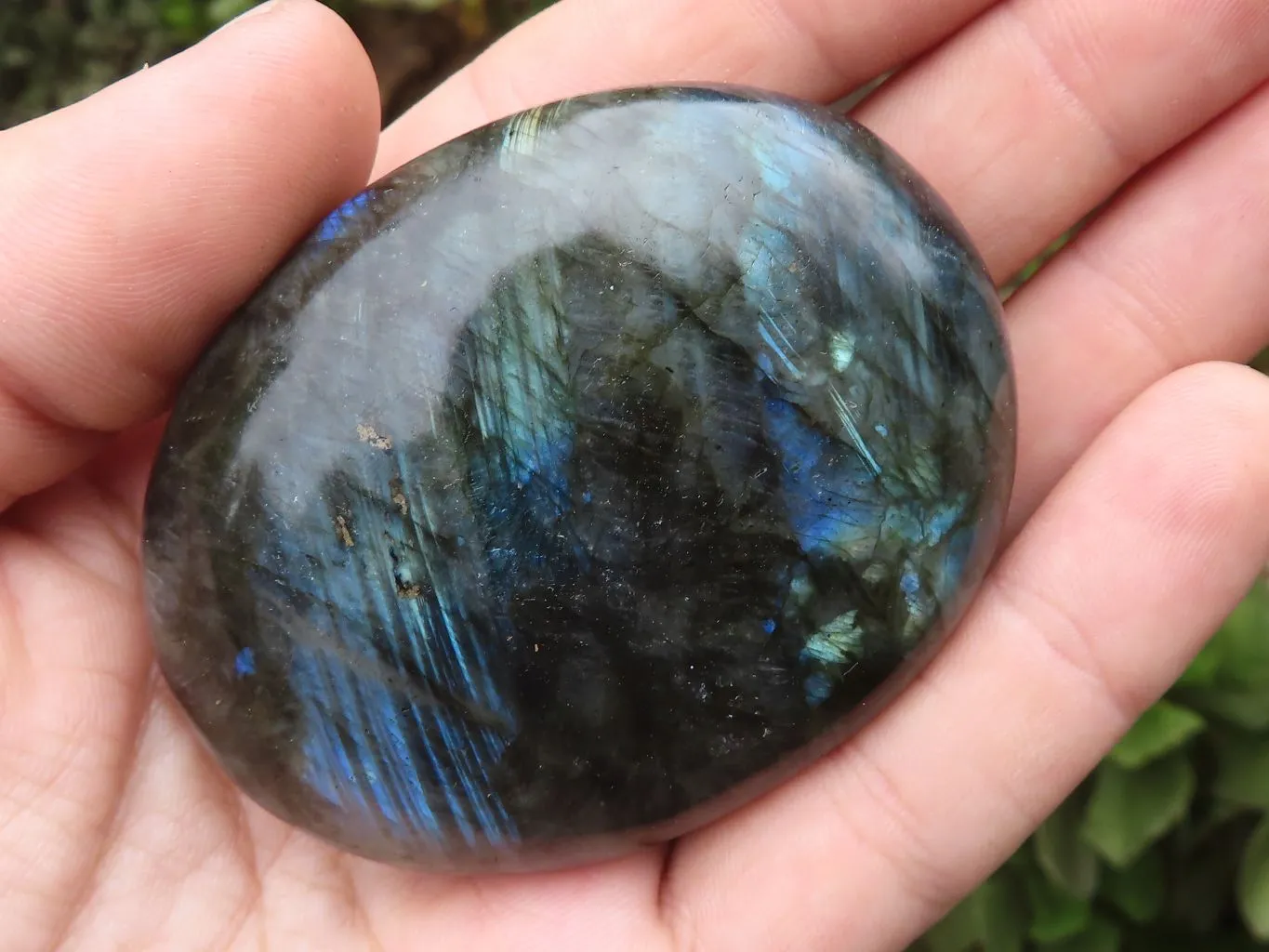 Polished Flashy Labradorite Palm Stones  x 13 From Tulear, Madagascar