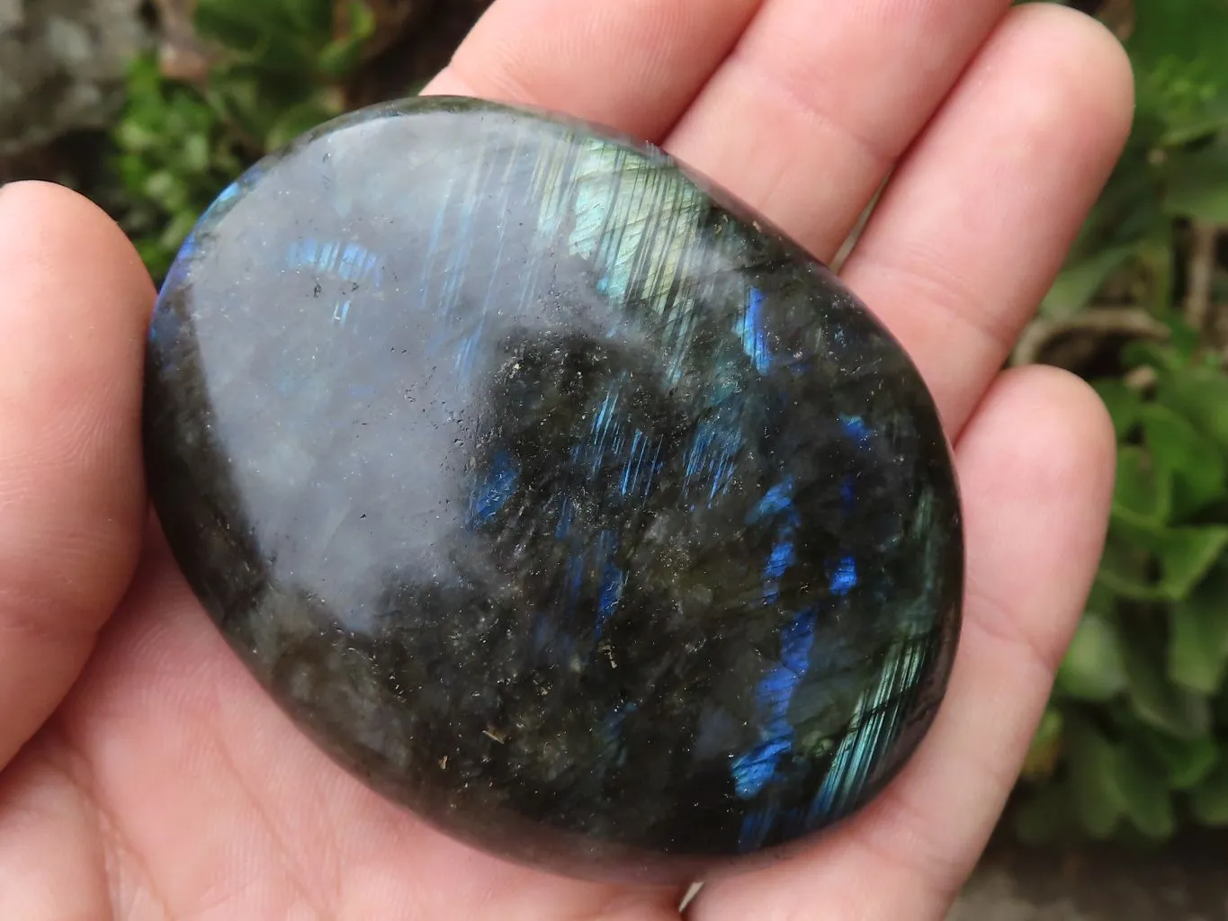 Polished Flashy Labradorite Palm Stones  x 13 From Tulear, Madagascar