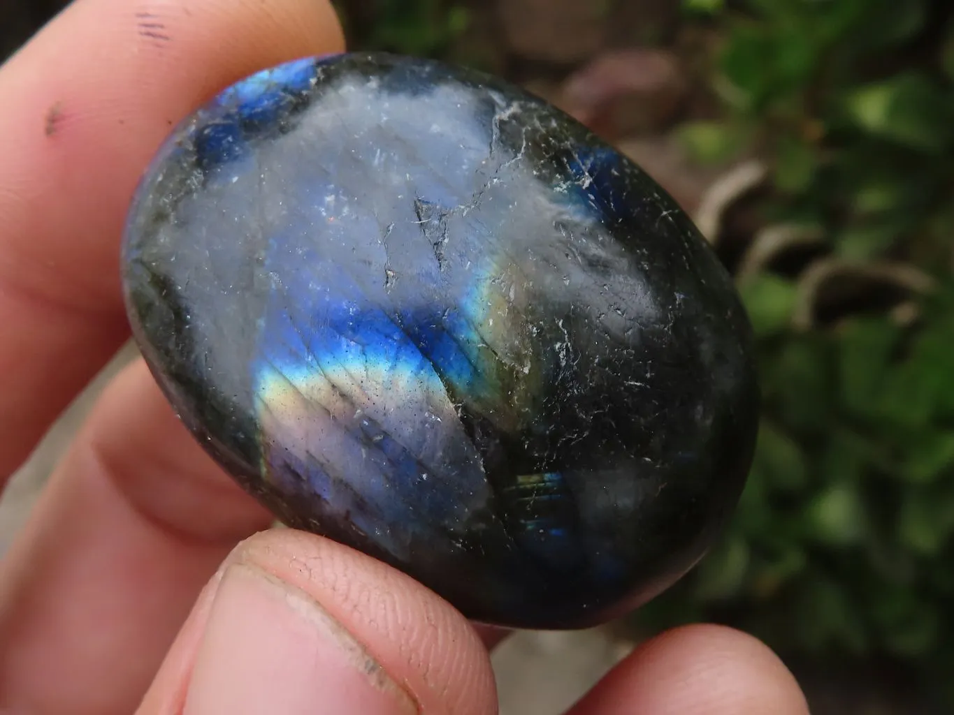 Polished Flashy Labradorite Palm Stones  x 13 From Tulear, Madagascar