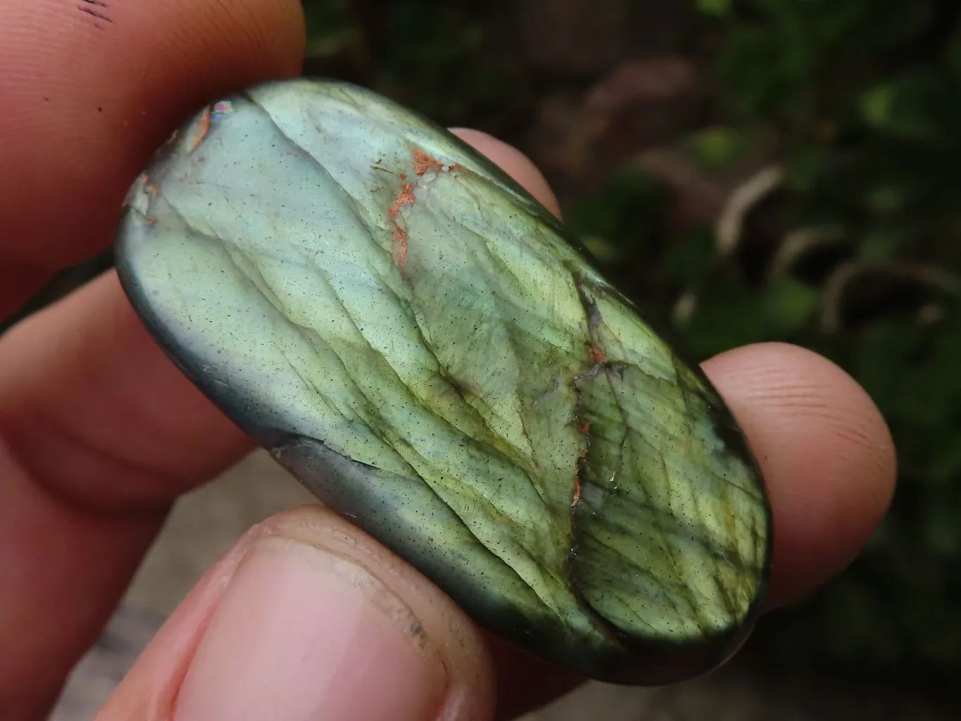 Polished Flashy Labradorite Palm Stones  x 13 From Tulear, Madagascar