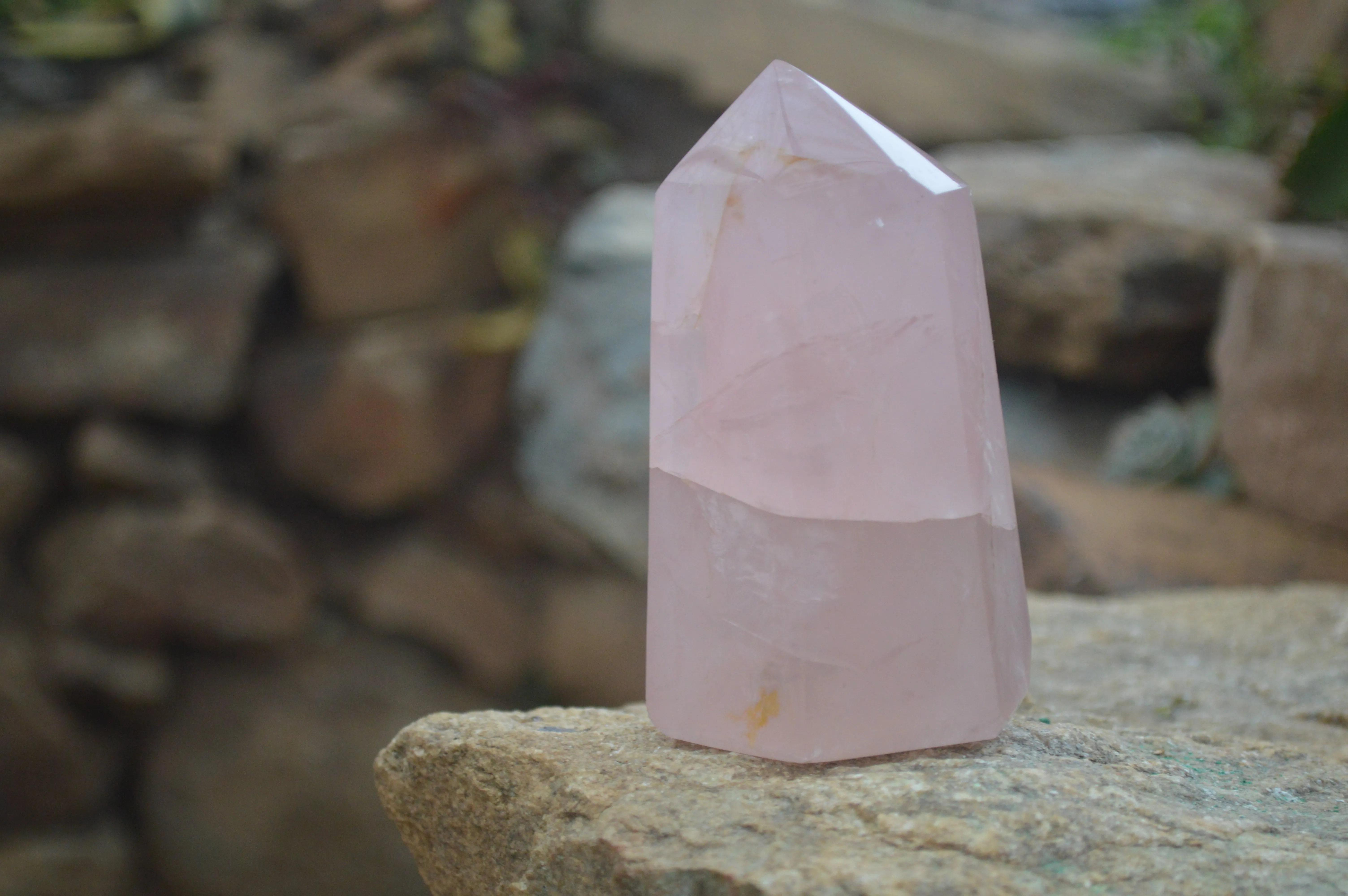 Polished Gemmy Rose Quartz Points x 4 From Madagascar