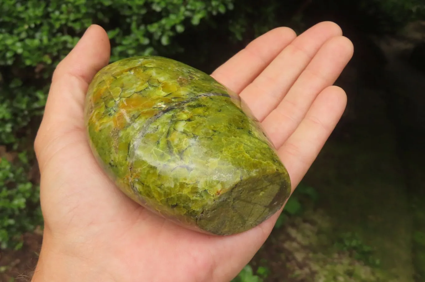 Polished Green Opal Standing Free Forms x 4 From Antsirabe, Madagascar