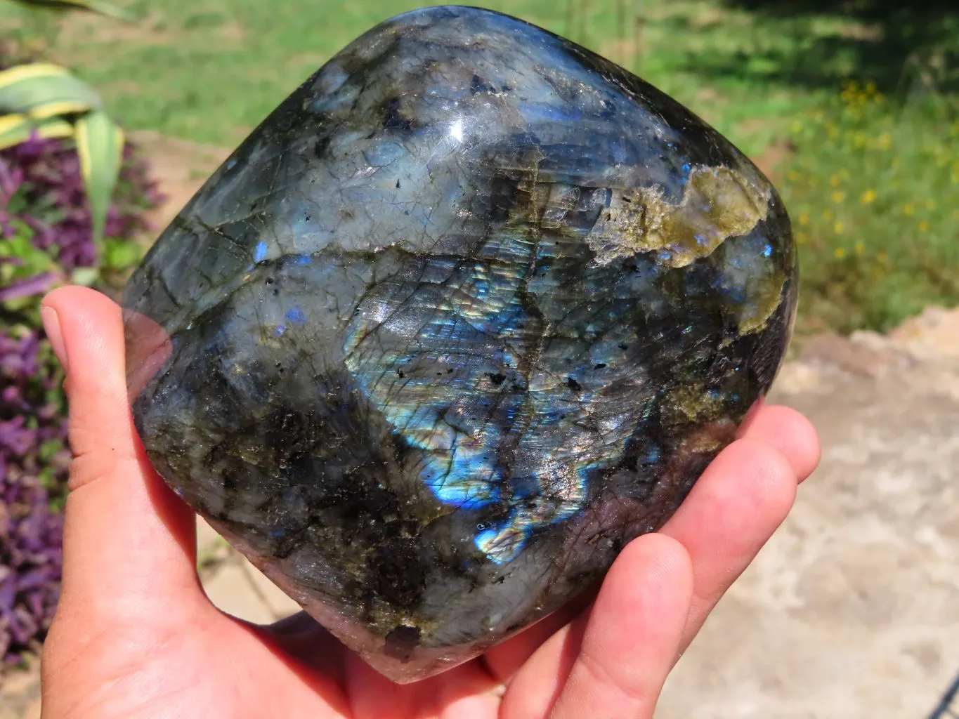 Polished Labradorite Standing Free Form x 1 From Tulear, Madagascar