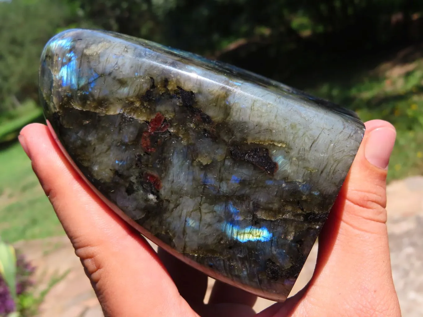 Polished Labradorite Standing Free Form x 1 From Tulear, Madagascar