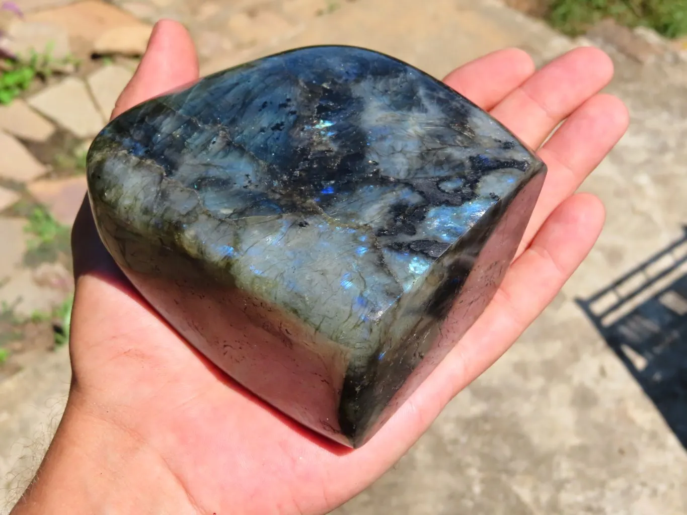 Polished Labradorite Standing Free Form x 1 From Tulear, Madagascar