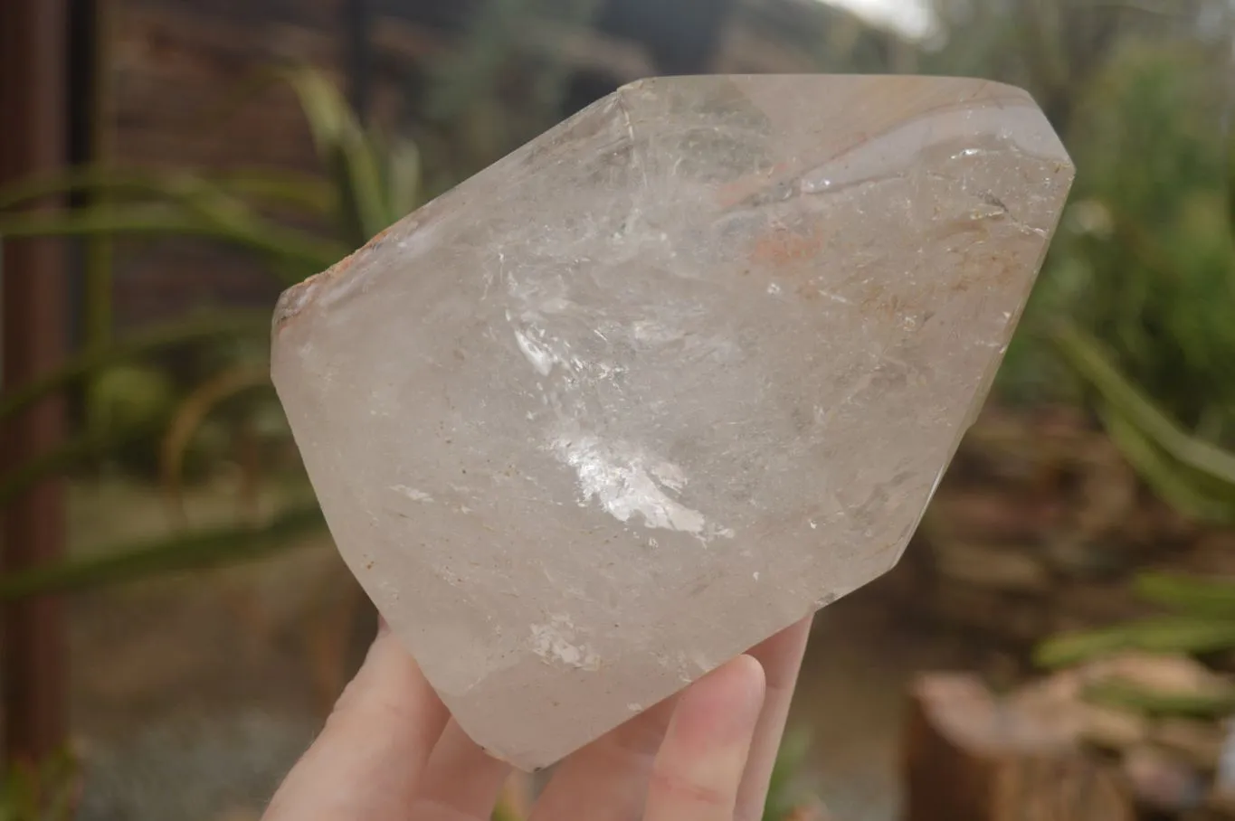 Polished Large Clear Window Quartz Point x 1 From Madagascar