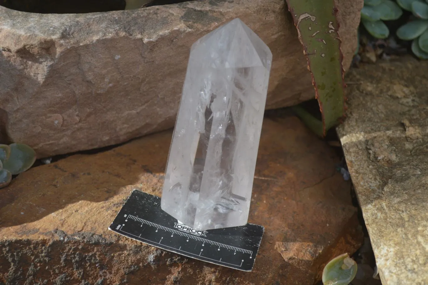 Polished Large Rainbow Veiled Clear Quartz Points x 2 From Madagascar