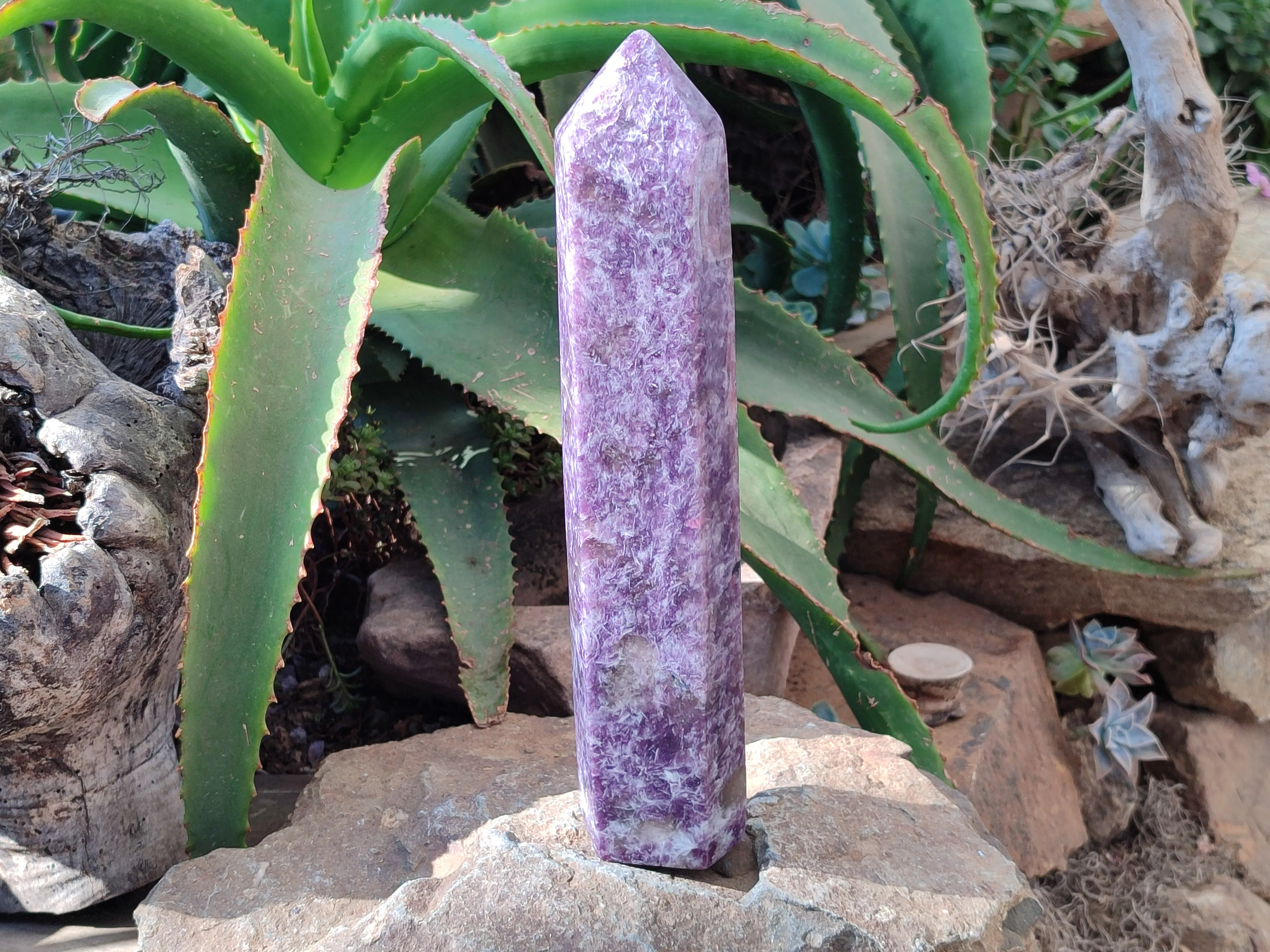 Polished Lepidolite with Pink Rubellite Tower x 1 From Ambatondrazaka, Madagascar