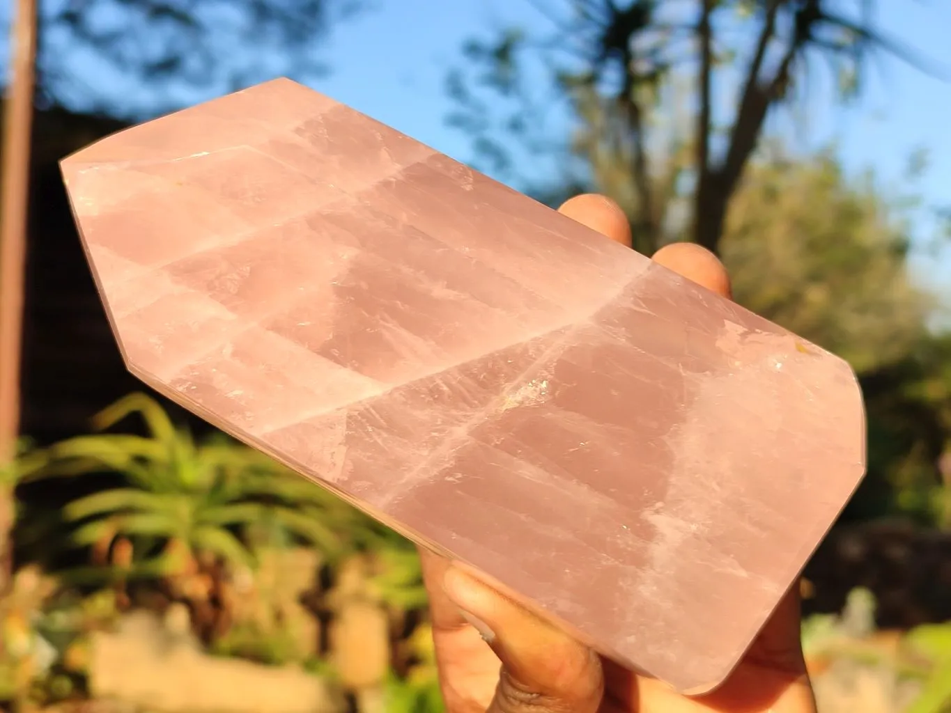 Polished Mixed Rose Quartz Items x 3 From Madagascar