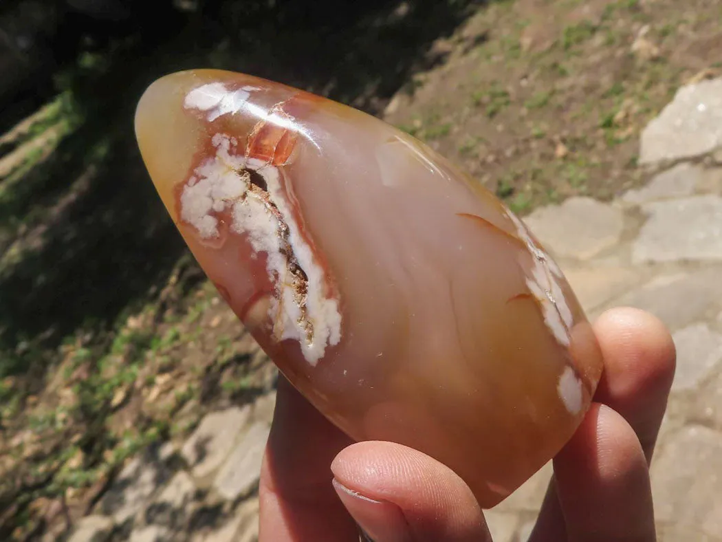 Polished Ocean  Flower Agate Standing Free Forms  x 6 From Madagascar