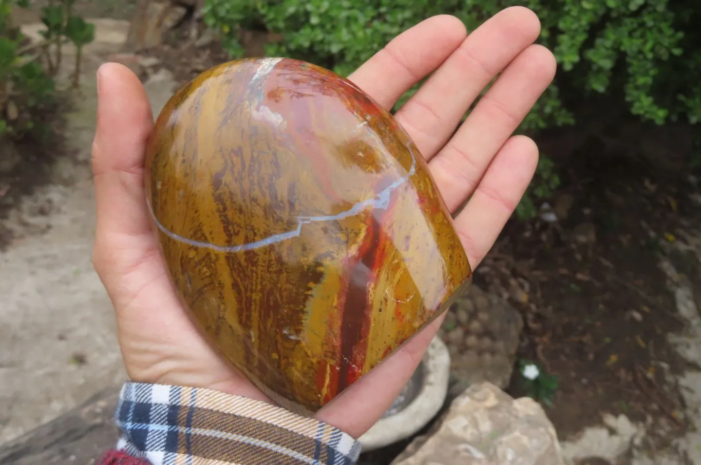 Polished Ocean Jasper Standing Free Forms x 2 From Madagascar