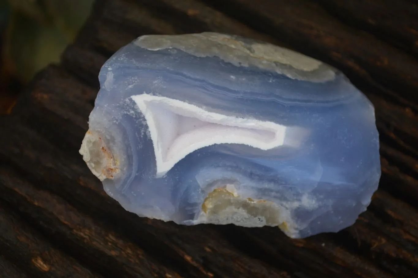 Polished One Side Blue Lace Agate Geode Specimens x 6 From Nsanje, Malawi